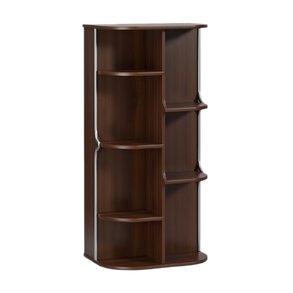 **Moderne houten boekenplank met organische vormen**