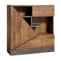 **Technische Titel in het Nederlands: Modern houten dressoir met asymmetrisch ontwerp**