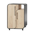 **Technische titel in het Nederlands:** **Moderne houten opbergkast met zwarte accenten**