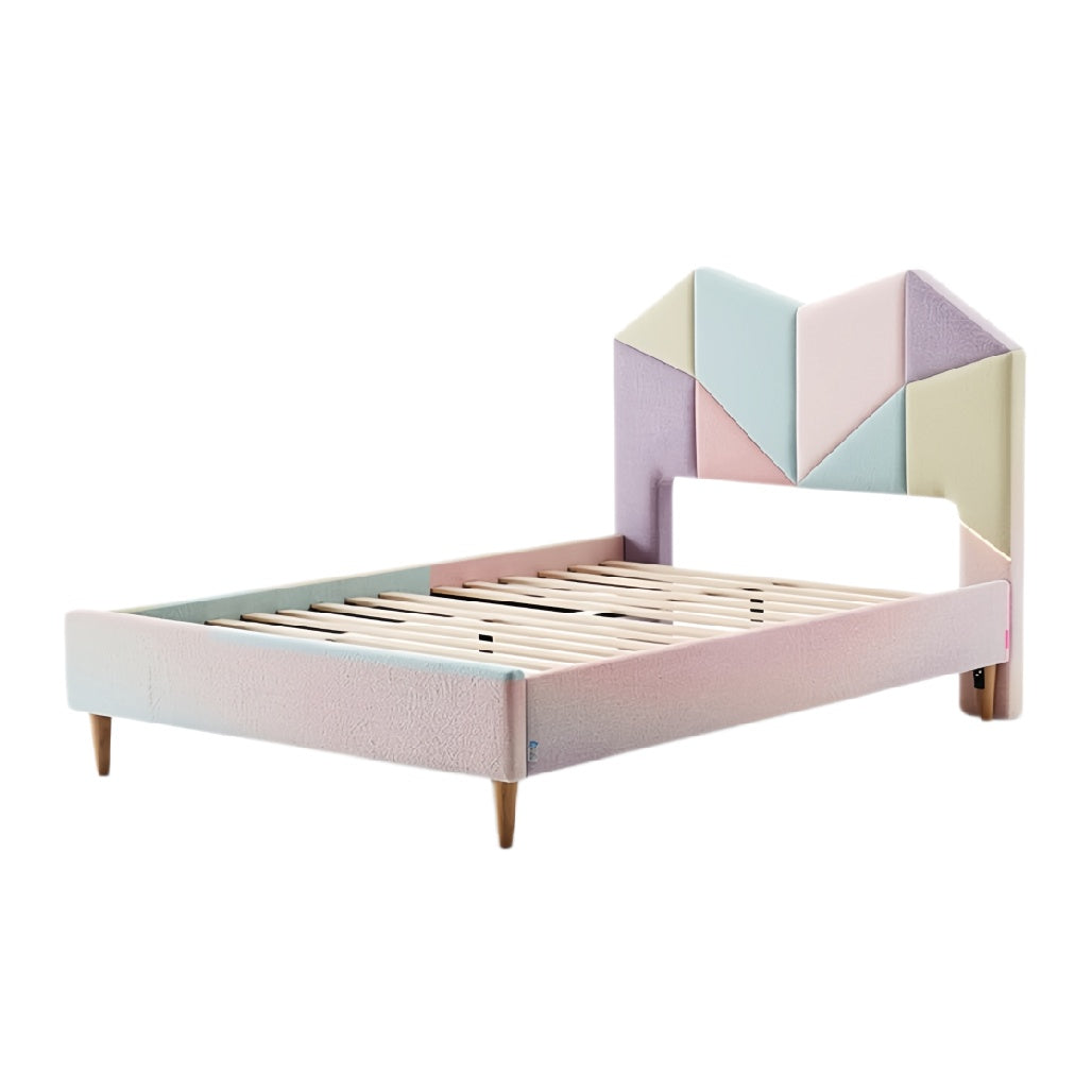 **Technische titel in het Nederlands: Moderne Ge upholstered Bed met Geometrisch Patroon**